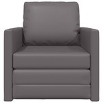 vidaXL Sofa Bed au Sol 2-en-1 Gris 74x77x81 cm en Simili Cuir