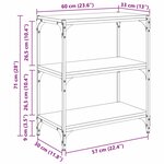 vidaXL Bibliothèque Chêne noir 60 x 33 x 70 5 cm