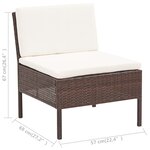 vidaXL Salon de jardin 5 Pièces avec coussins Résine tressée Marron