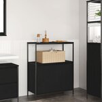 vidaXL Meuble de salle de bain avec étagères chêne noir 76 5x35x95 cm