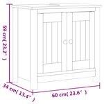 vidaXL Meuble de salle de bain BERG noir 60x34x59 cm bois pin massif