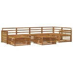 vidaXL Ensemble de canapés d'extérieur 7 Pièces Naturel