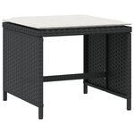 vidaXL Tabourets de jardin et coussins lot de 4 noir 41x41x36 cm rotin