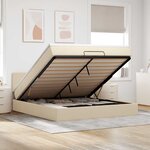 VidaXL Cadre de lit ottoman avec matelas crème 160x200 cm tissu