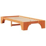 vidaXL Cadre de lit en pin massif 90x200 cm couleur brun ciré