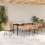 vidaXL Ensemble de Salle à Manger de Jardin en Rattan Poly Brown