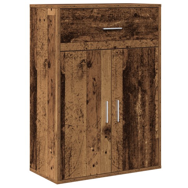 vidaXL Buffet avec tiroir Vieux bois 79 x 38 x 80 cm Bois d'ingénierie