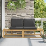 vidaXL Canapé d'extérieur en bout 2 Pièce Blanc Bois d'Acacia Massif