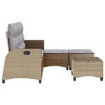 vidaXL Salon de jardin avec coussins forme de L 3 Pièces beige polyrotin