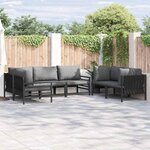vidaXL Ensemble de canapé de jardin 6 Pièces Anthracite Acier