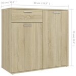 vidaXL Buffet chêne sonoma 80x36x75 cm bois d'ingénierie
