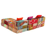 vidaXL Pouf modulaire à 3 places Patchwork Tissu