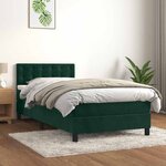 vidaXL Sommier à lattes de lit avec matelas et LED Vert foncé 90x200cm