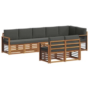 vidaXL Ensemble de canapés d'extérieur 8 pc Naturel et Anthracite