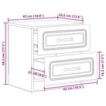 vidaXL Cabinet de chevet 2 pièces Chêne Sonoma 43 x 34 5 x 44 5 cm