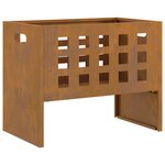 Fire Pit Rectangulaire 50x30x40 cm en Acier Weathering