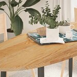 vidaXL Dessus de table 140x60x2 cm bois de chêne massif ovale
