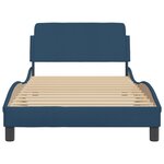 vidaXL Cadre de lit avec tête de lit Dover bleu 100x200cm tissu
