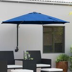 vidaXL Parasol de jardin Bleu et Noir 248 x 248 x 148 cm