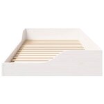 vidaXL Cadre de lit surélevé Blanc 90 x 210 cm Bois massif en pin