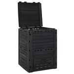 vidaXL Composteur de jardin Noir 280 L Polypropylène