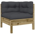 vidaXL Salon de jardin 6 Pièces avec coussins bois de pin imprégné