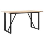 vidaXL Table à manger cadre en O 160x80x75 5 cm bois pin massif fonte