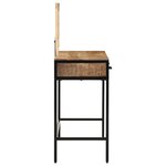 vidaXL Table de Maquillage 100x40x75/120 cm Bois Massif Mangue Rugueux