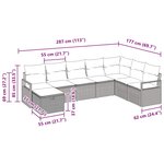 vidaXL Ensemble de canapé de jardin avec coussin 8 Pièces Noir et crème