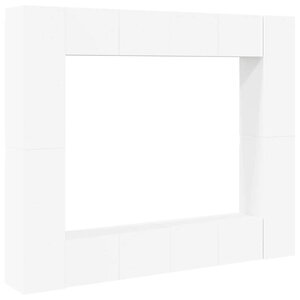 vidaXL Ensemble de meubles TV 8 Pièces Blanc Bois d'ingénierie