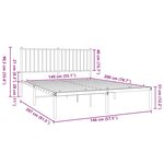 vidaXL Cadre de lit métal sans matelas avec pied de lit blanc 75x190cm