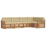 vidaXL Ensemble de canapés d'extérieur 5 pc Naturel et Beige