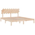 vidaXL Cadre de lit 180x200 cm Super King Bois massif