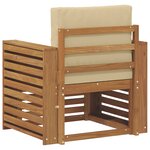 vidaXL Canapé d’extérieur Bois d'acacia massif et polyester Naturel