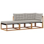 vidaXL 3 pc Ensemble de canapés d'extérieur Bois d'Acacia Massif