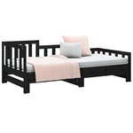 vidaXL Lit coulissant sans matelas noir 2x(90x190) cm