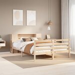 vidaXL Lit bibliothèque sans matelas 120x190 cm bois de pin massif