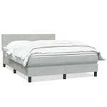 vidaXL Sommier à lattes de lit et matelas gris clair 160x210cm velours