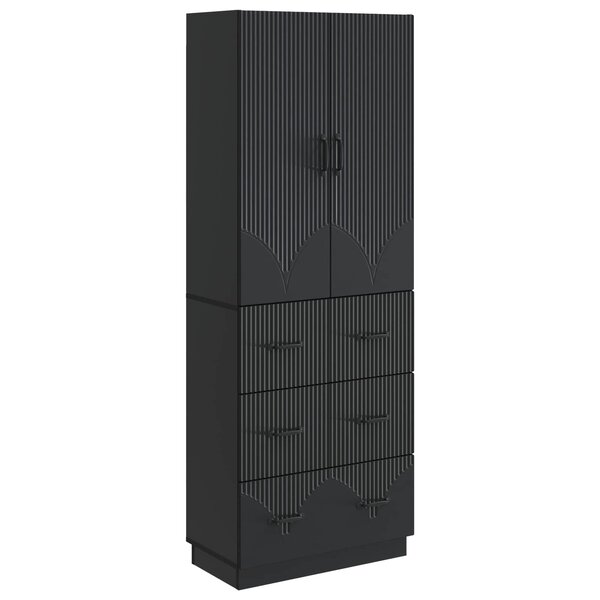 vidaXL Ensemble de Meubles 2 Pièces Noir 66 x 34 5 x 87 cm