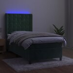 vidaXL Sommier à lattes de lit matelas LED Vert foncé 90x190cm Velours