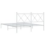 vidaXL Cadre de lit métal avec tête de lit blanc 150x200 cm