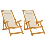 vidaXL Chaise de plage 2 pc Marron Bois d'Acacia Massif