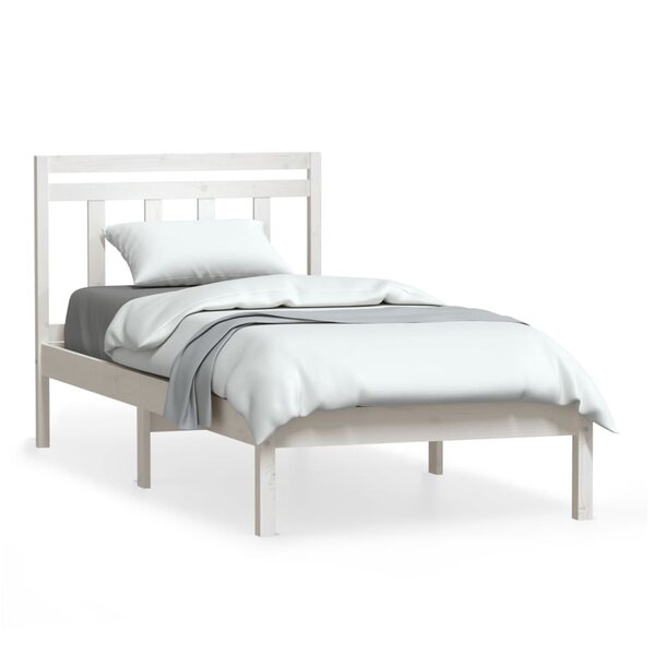 vidaXL Cadre de lit Blanc Bois de pin massif 90x200 cm