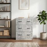vidaXL Armoire à tiroirs Gris béton 66 x 34 5 x 87 cm