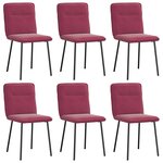 vidaXL Chaises à manger lot de 6 rouge bordeaux velours