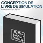 ACROPAQ Coffre Fort Discret Livre- Coffre-fort Livre avec serrure à combinaison- Sécurisez vos objets- Noir