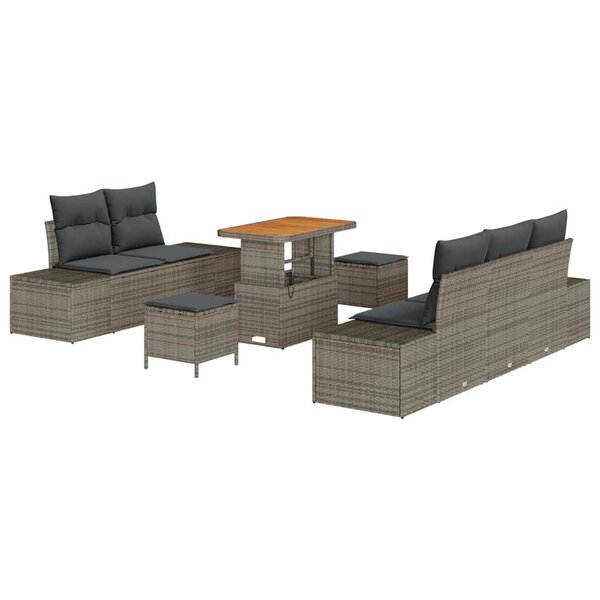 vidaXL Ensemble de canapé de jardin 8 Pièces Gris clair et gris foncé