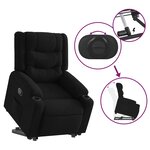 vidaXL Fauteuil inclinable noir tissu