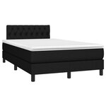 vidaXL Sommier à lattes de lit avec matelas LED Noir 120x200 cm Tissu