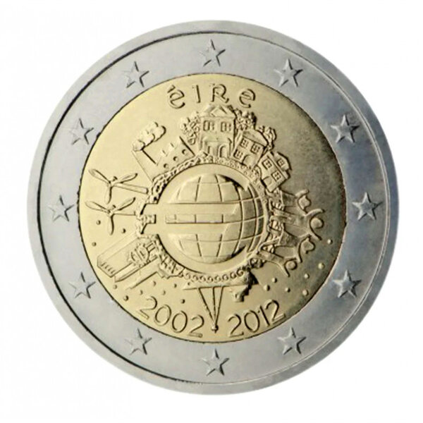 2 euros commémorative Irlande 2012 - 10 ans de l'Euro.